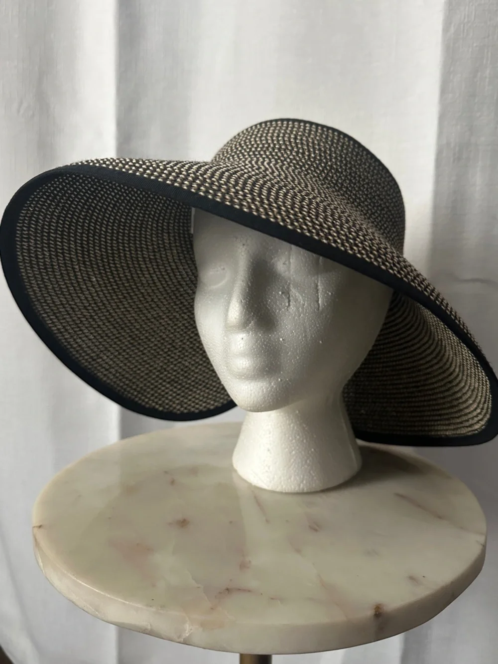 Tickled Pink Wide-Brim Straw Sun Hat
